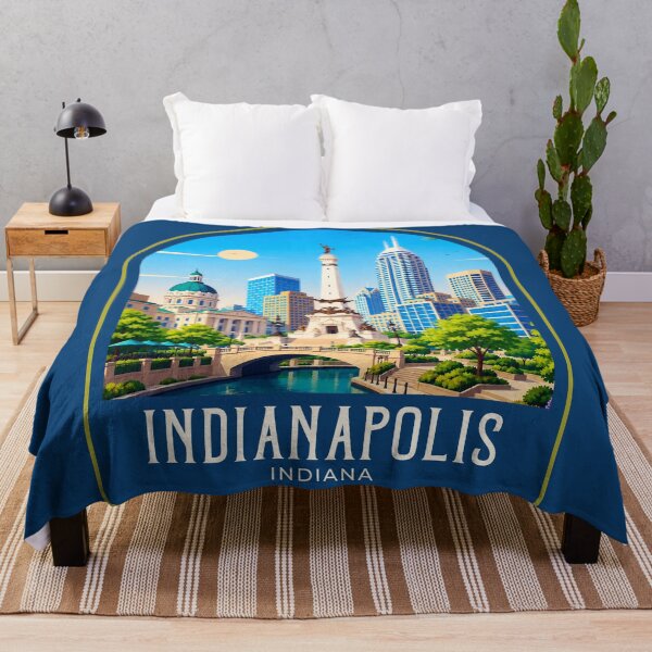 Item preview, Indianapolis Vintage Travel Illustration designed and sold by HomeLivingCo.