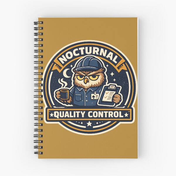 Item preview, Nocturnal Quality Control Shirt, Funny Night Owl Tee, Owl Humor Graphic, Night Shift Gift, Industrial Badge Design, Late Night Worker Shirt designed and sold by  MAD's Recreation Studio.