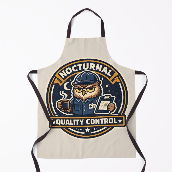 Item preview, Nocturnal Quality Control Shirt, Funny Night Owl Tee, Owl Humor Graphic, Night Shift Gift, Industrial Badge Design, Late Night Worker Shirt designed and sold by MAD's Recreation Studio.