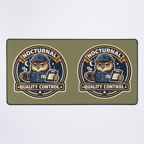 Item preview, Nocturnal Quality Control Shirt, Funny Night Owl Tee, Owl Humor Graphic, Night Shift Gift, Industrial Badge Design, Late Night Worker Shirt designed and sold by MAD's Recreation Studio.