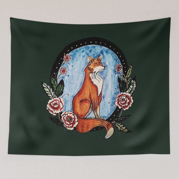 Item preview, Fox and Flowers designed and sold by ShellSpell.