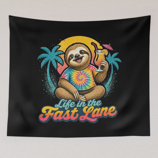 Item preview, Life in the Fast Lane Sloth Summer Design designed and sold by WHConwayDesigns.