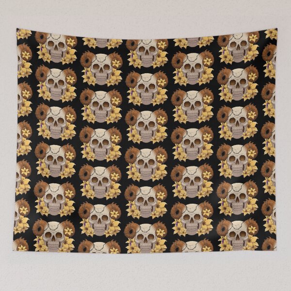 Item preview, Skull and Flowers designed and sold by Vampirebunnystu.