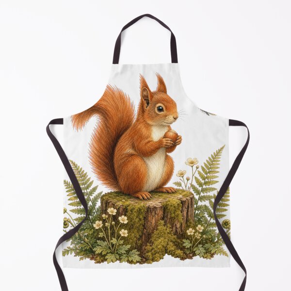 Item preview, Red Squirrel and Blue Butterfly designed and sold by Freshloop Studio | Whimsical Vintage Art.