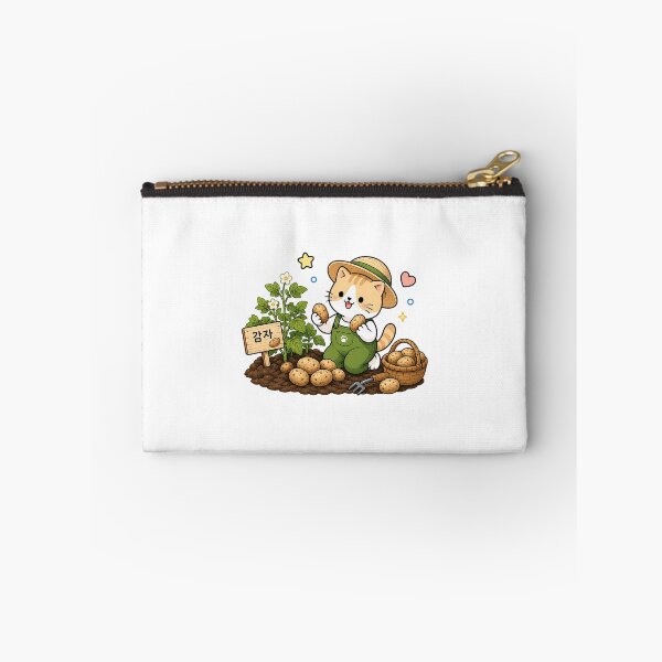 Item preview, Cute Potato Farmer Cat Kawaii Vegetable Gardening Kitty Illustration designed and sold by NoopnyangStudio.