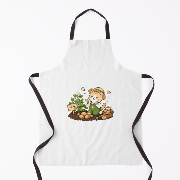 Item preview, Cute Potato Farmer Cat Kawaii Vegetable Gardening Kitty Illustration designed and sold by NoopnyangStudio.