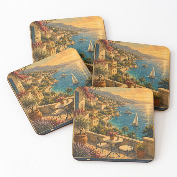 Item preview, Côte d'Azur France Vintage Travel Poster | French Riviera Wall Art | Mediterranean Coastal Print designed and sold by bauschberts.