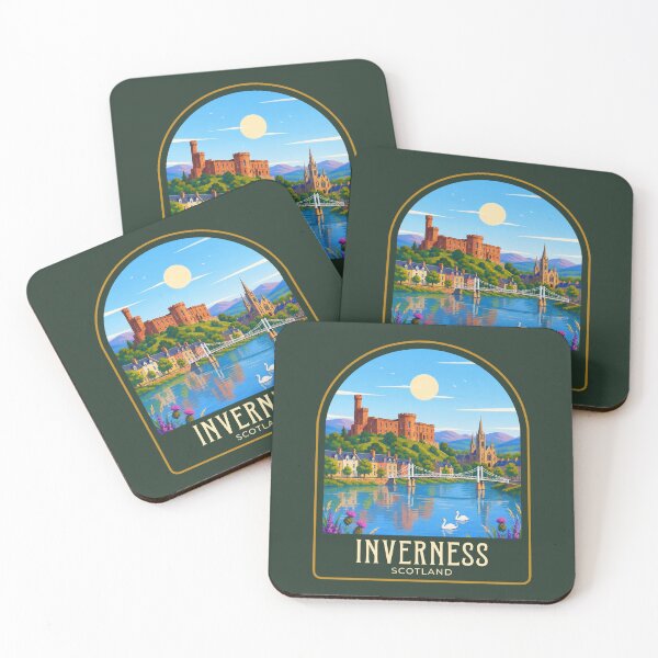 Item preview, Inverness Vintage Travel Illustration designed and sold by HomeLivingCo.