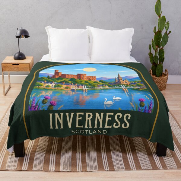 Item preview, Inverness Vintage Travel Illustration designed and sold by HomeLivingCo.