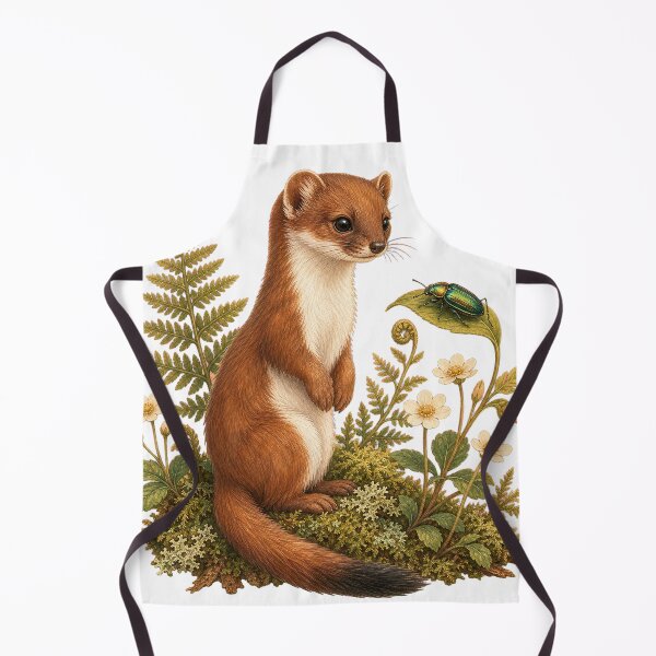 Item preview, Woodland Stoat and Jewel Beetle designed and sold by Freshloop Studio | Whimsical Vintage Art.