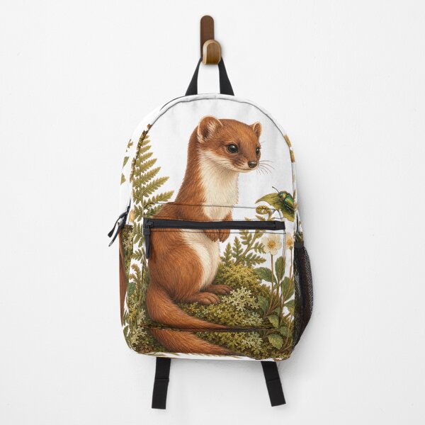 Item preview, Woodland Stoat and Jewel Beetle designed and sold by Freshloop Studio | Whimsical Vintage Art.