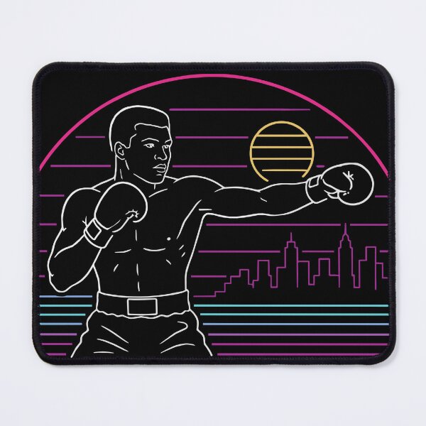Item preview, ALI | Retro Heavyweight Boxing Neon Line Art designed and sold by pixiedustpaint.