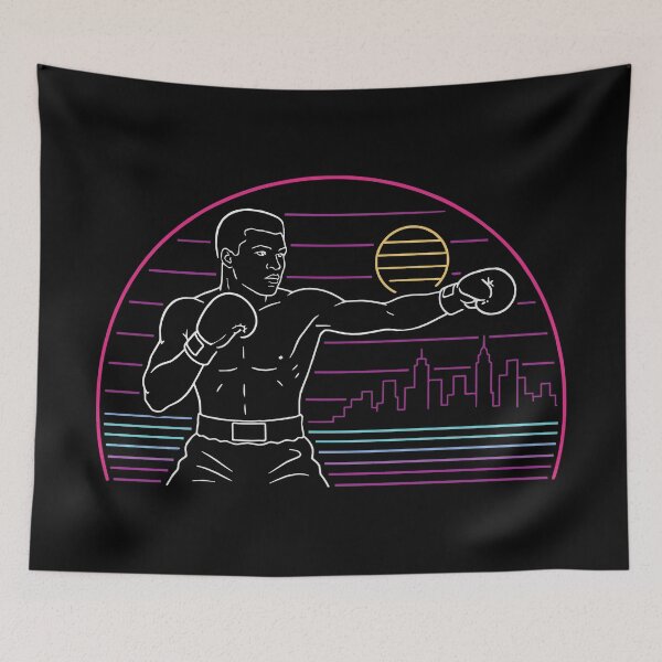 Item preview, ALI | Retro Heavyweight Boxing Neon Line Art designed and sold by pixiedustpaint.