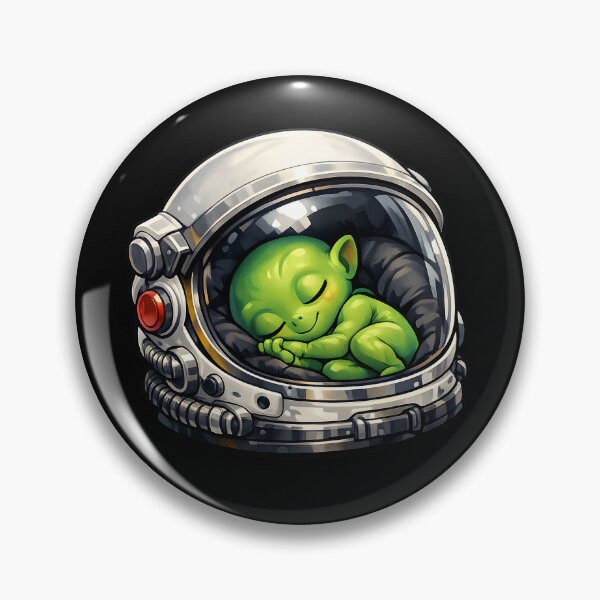 Item preview, Sleeping Little Alien Inside a Giant Astronaut Helmet Premium Illustration designed and sold by builtforyou.