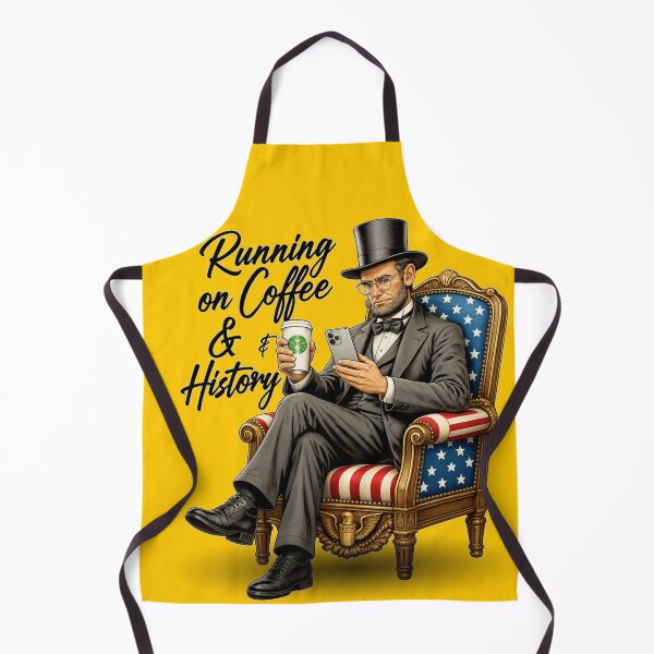 Item preview, Running on Coffee & History | Abraham Lincoln Funny Vintage Design | History Teacher, Coffee Lover & Patriotic Gift designed and sold by Kittcatking.