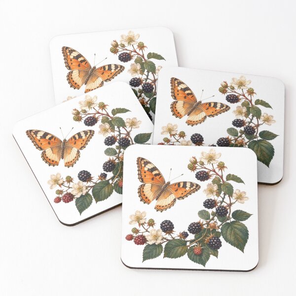 Item preview, Twilight Butterfly and Blackberry Bramble designed and sold by Freshloop Studio | Whimsical Vintage Art.