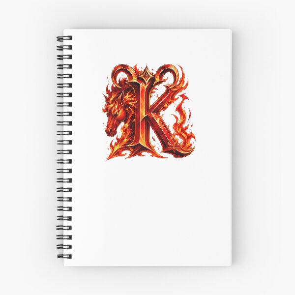 Item preview, Aries Emberstallion Flameglyph Letter K designed and sold by BlissBlvdShop.