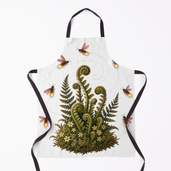 Item preview, Fireflies Around a Fern Spiral designed and sold by Freshloop Studio | Whimsical Vintage Art.