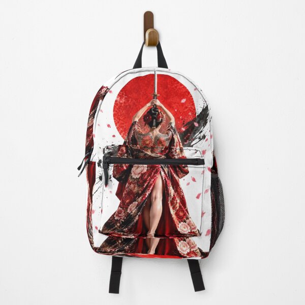 Item preview, Japanese Warrior with Katana - Red Kimono and Rising Sun designed and sold by Natalia-Vlad.