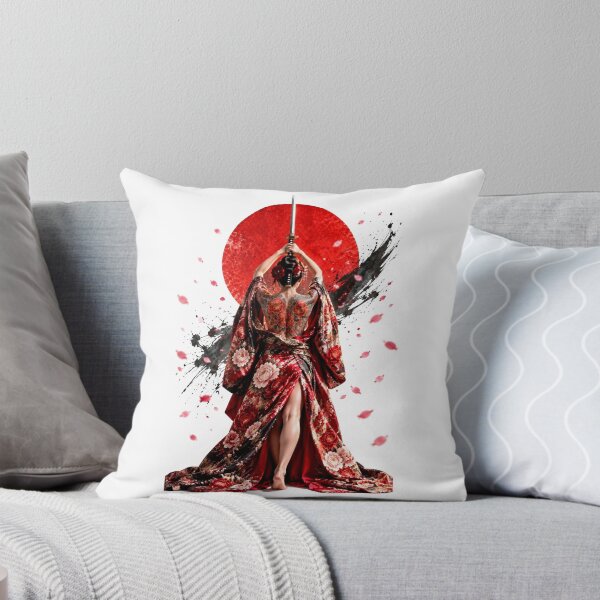 Item preview, Japanese Warrior with Katana - Red Kimono and Rising Sun designed and sold by Natalia-Vlad.