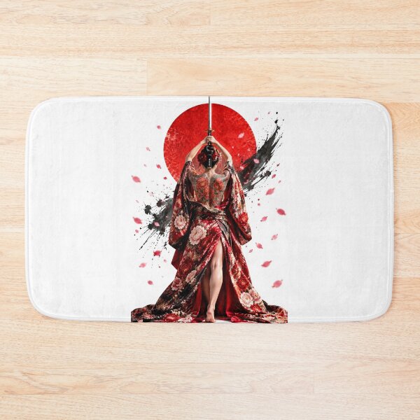 Item preview, Japanese Warrior with Katana - Red Kimono and Rising Sun designed and sold by Natalia-Vlad.