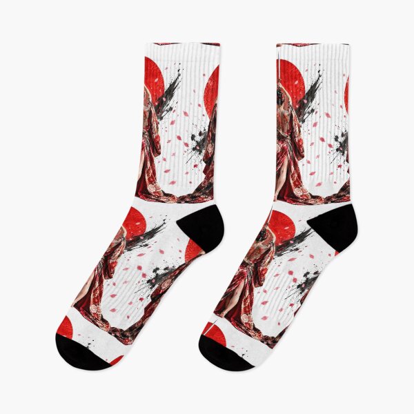 Item preview, Japanese Warrior with Katana - Red Kimono and Rising Sun designed and sold by Natalia-Vlad.