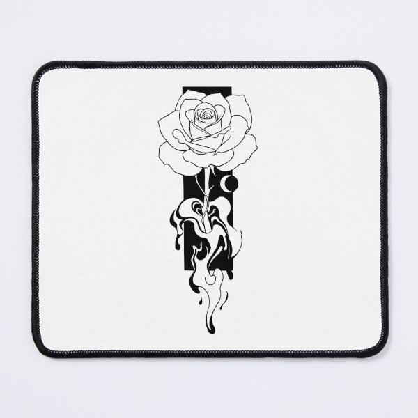 Item preview, Blackwork Rose Tattoo – Minimalist Floral Ink Design designed and sold by Wizoft.