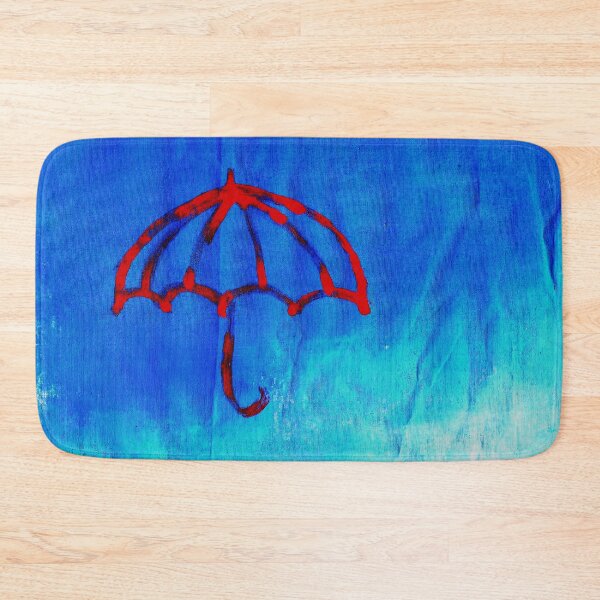 Item preview, Red Umbrella - Abstract Expressionist Cobalt Blue Canvas Art designed and sold by MAMA.art.Rio <Marsailhe_Milward>.