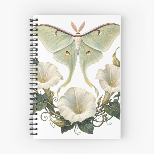 Item preview, Luna Moth Among Moonflowers designed and sold by Whimsy Paw Studio | Cute Animal Art.