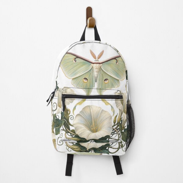 Item preview, Luna Moth Among Moonflowers designed and sold by Freshloop Studio | Whimsical Vintage Art.