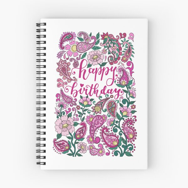 Item preview, Happy Birthday in Paisley Pink designed and sold by Mirabel Design.