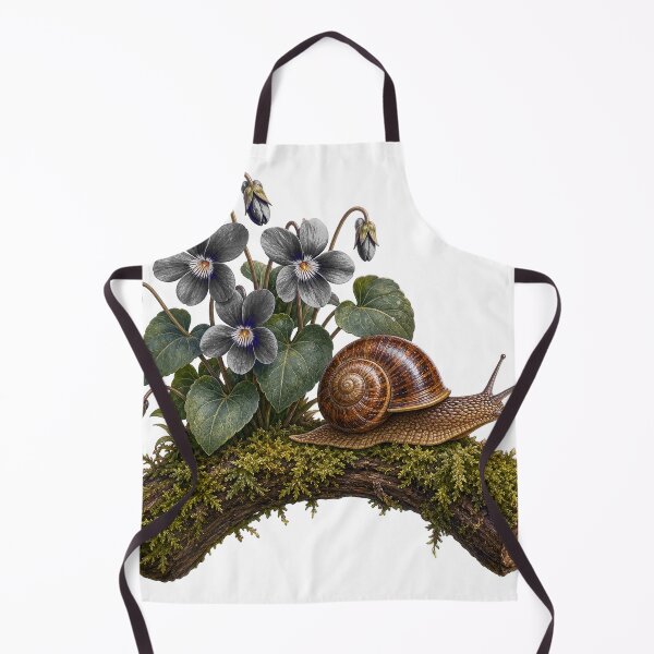 Item preview, Garden Snail Among Night Violets designed and sold by Freshloop Studio | Whimsical Vintage Art.