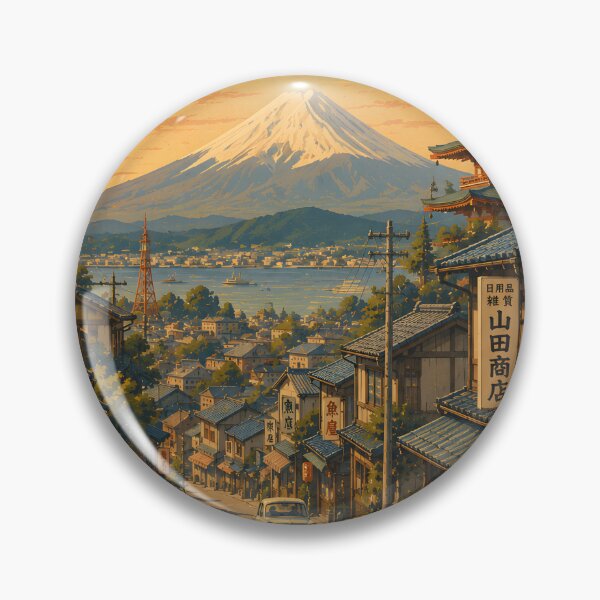 Item preview, Japan Vintage Travel Poster | Mount Fuji Wall Art | Japanese Pagoda Print | Mid Century Decor designed and sold by bauschberts.