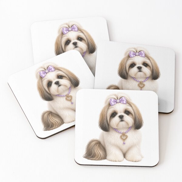 Item preview, Elegant Shih Tzu Princess Luxury Pearl Necklace Glam Dog Portrait designed and sold by RoPrincess.