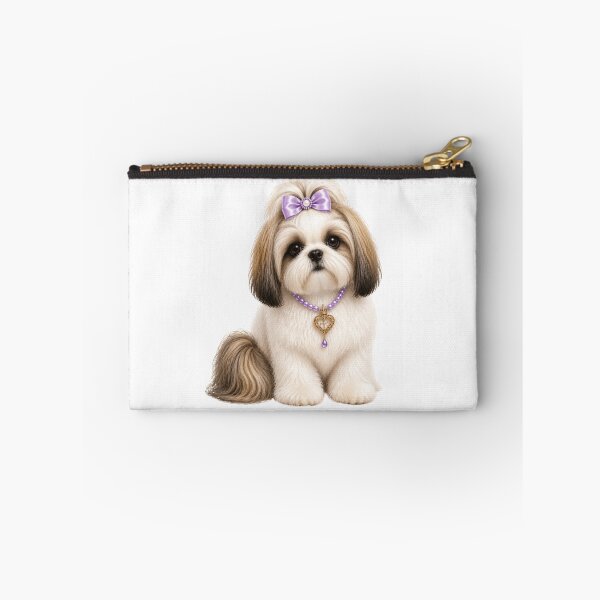 Item preview, Elegant Shih Tzu Princess Luxury Pearl Necklace Glam Dog Portrait designed and sold by RoPrincess.