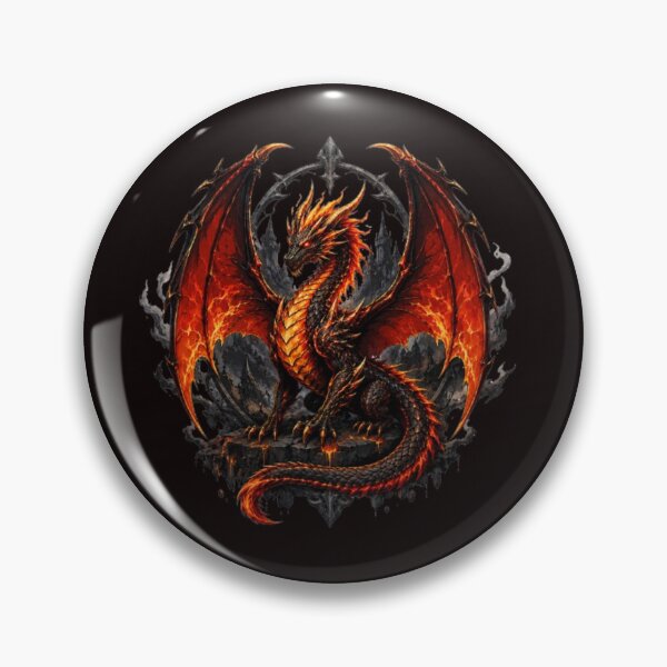Item preview, Inferno Dragon of the Burning Realm | Fiery Fantasy Dragon Gothic Castle designed and sold by Designs-2-The-T.