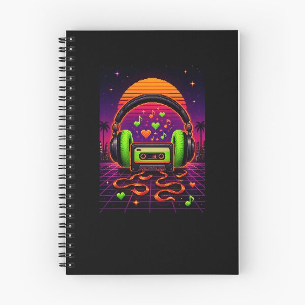 Item preview, ​Retro Synthwave Cassette and Headphones Pixel Art designed and sold by StudioCnr.
