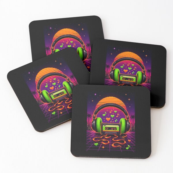 Item preview, ​Retro Synthwave Cassette and Headphones Pixel Art designed and sold by StudioCnr.