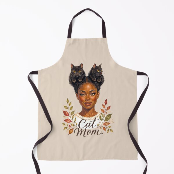 Item preview, Cat Mom | Black Woman with Black Cat Hair Buns | Natural Hair Cat Lover Art designed and sold by AgnieshkaSiwek.
