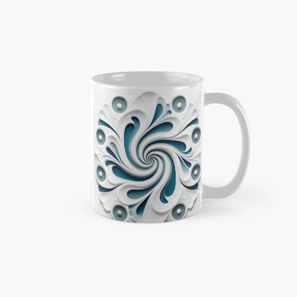 Item preview, Intricate Spiral Mandala in Blue and White  designed and sold by Vicky Brago-Mitchell®.