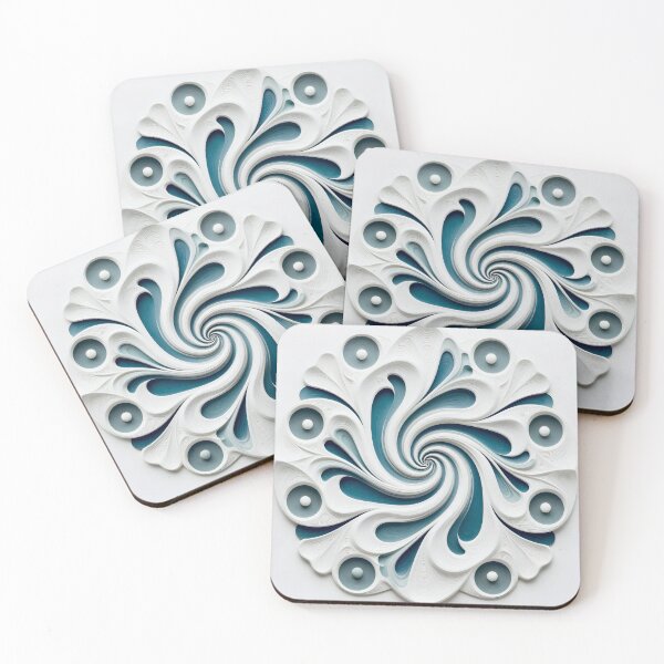 Item preview, Intricate Spiral Mandala in Blue and White  designed and sold by Vicky Brago-Mitchell®.