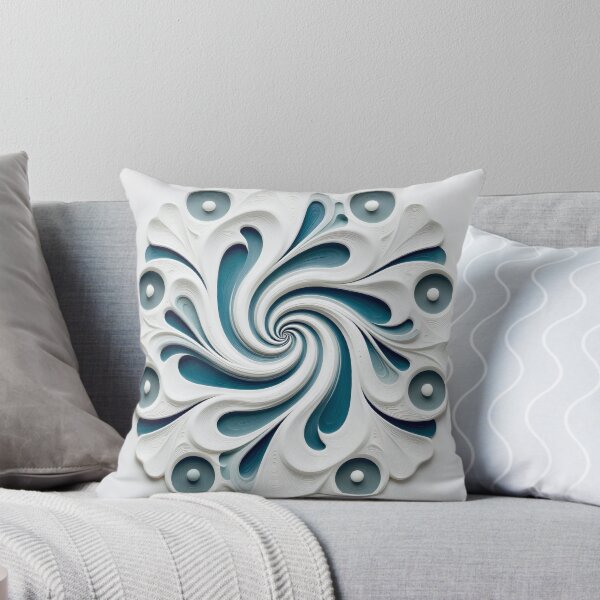 Item preview, Intricate Spiral Mandala in Blue and White  designed and sold by Vicky Brago-Mitchell®.