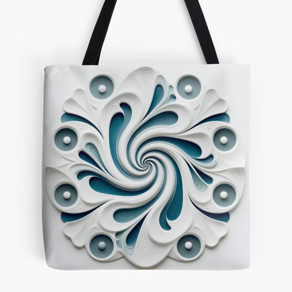 Item preview, Intricate Spiral Mandala in Blue and White  designed and sold by Vicky Brago-Mitchell®.
