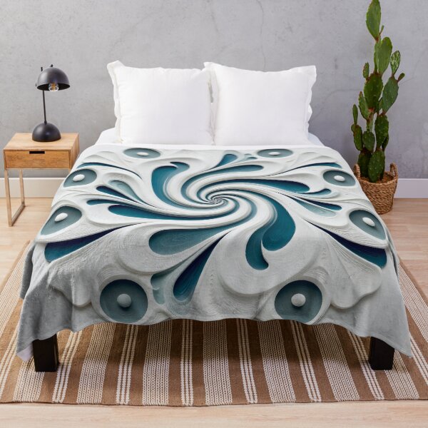 Item preview, Intricate Spiral Mandala in Blue and White designed and sold by Vicky Brago-Mitchell®.