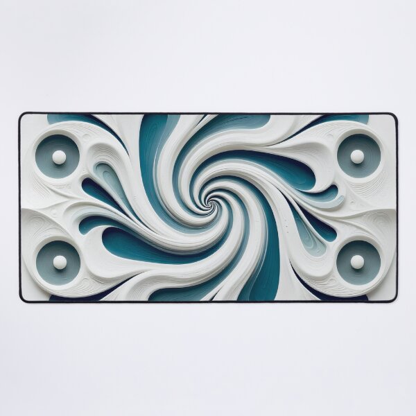 Item preview, Intricate Spiral Mandala in Blue and White designed and sold by Vicky Brago-Mitchell®.