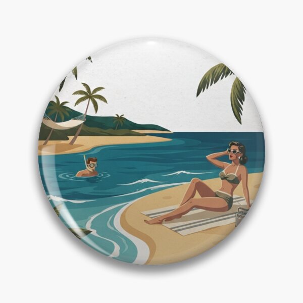Item preview,  Paradise Escape | Vintage Beach Vacation Travel Art for Beach Lovers designed and sold by AlphaBetulia.