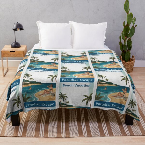 Item preview,  Paradise Escape | Vintage Beach Vacation Travel Art for Beach Lovers designed and sold by AlphaBetulia.
