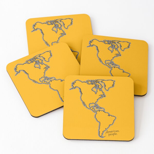 Item preview, American People Map Design | North & South America Outline | Minimalist Geography Travel Graphic Tee, Sticker & Gift designed and sold by Kittcatking.