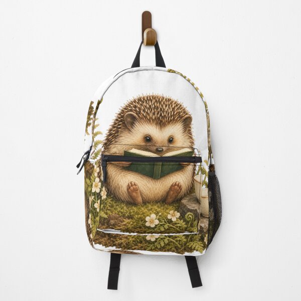 Item preview, Cozy Hedgehog Reading with Tea designed and sold by Freshloop Studio | Whimsical Vintage Art.