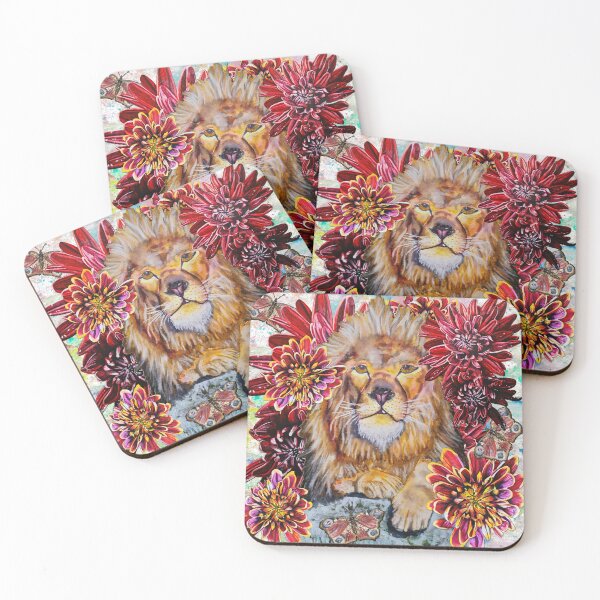 Item preview, Lion, Butterfly, Chrysanthemums Background 1 designed and sold by nastiaart.